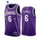 Camisetas NBA de Los Angeles Lakers LeBron James Nike Purpura Ciudad 2021-22