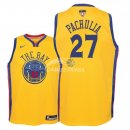 Camisetas de NBA Ninos Zaza Pachulia Golden State Warriors 2018 Finales Nike Amarillo Ciudad Parche