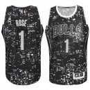 Camisetas NBA Luces Ciudad Rose Chicago Bulls Negro