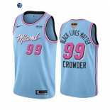Camisetas NBA Miami Heat Jae Crowder 2020 Campeones Finales BLM Azul Ciudad