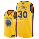 Camisetas NBA Golden State Warriors Stephen Curry 2018 Finales Amarillo Ciudad Parche
