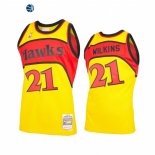 Camisetas NBA Atlanta Hawks Dominique Wilkins Reload 2.0 Amarillo Hardwood Classics