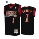 Camisetas NBA Nike Philadelphia Sixers NO.1 James Harden Negro Hardwood Classics 2021