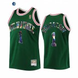 Camisetas NBA Milwaukee Bucks NO.1 Oscar Robertson 75th Diamante Verde Throwback 2022