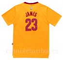 Camisetas NBA de Manga Corta LeBron James Cleveland Cavaliers Amarillo