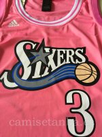 Camisetas NBA Mujer Allen Iverson Philadelphia 76ers Rosa