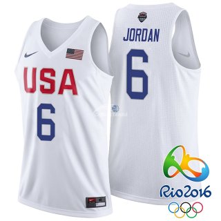 Camisetas NBA 2016 USA Deandre Jordan Blanco