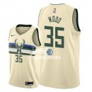 Camisetas NBA de Christian Wood Milwaukee Bucks Nike Crema Ciudad 17/18
