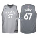 Camiseta NBA Ninos Minnesota Timberwolves Taj Gibson Nike Gris Ciudad 17/18