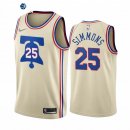 Camisetas NBA Edición ganada Philadelphia Sixers Ben Simmons Crema 2020-21