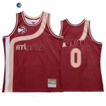 Camisetas NBA Atlanta Hawks NO.0 Delon Wright Rojo Hardwood Classics 2022