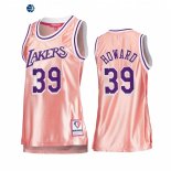 Camisetas NBA Mujer Los Angeles Lakers NO.39 Dwight Howard 75th Aniversario Rosa Oro 2022