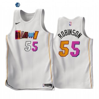 Camisetas NBA Nike Miami Heat NO.55 Duncan Robinson Blanco Ciudad 2022-23