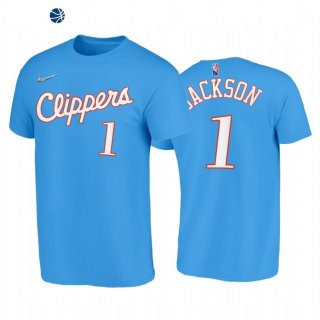 T Shirt NBA Los Angeles Clippers NO.1 Reggie Jackson 75th Azul Ciudad 2021-22