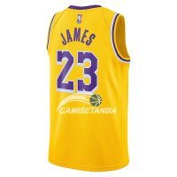 Camisetas NBA de Lebron James Los Angeles Lakers Amarillo Icon 18/19