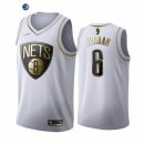 Camiseta NBA de DeAndre Jordan Brooklyn Nets Blanco Oro 2019-20