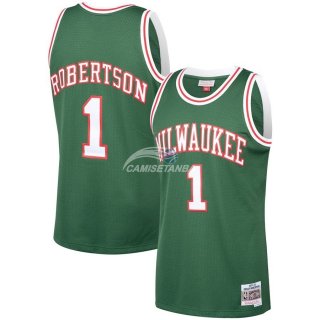 Camisetas NBA Milwaukee Bucks Oscar Robertson Verde Hardwood Classics 1971-72
