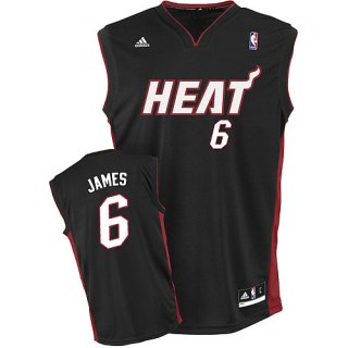 Camisetas NBA de Lebron James Miami Heats Negro