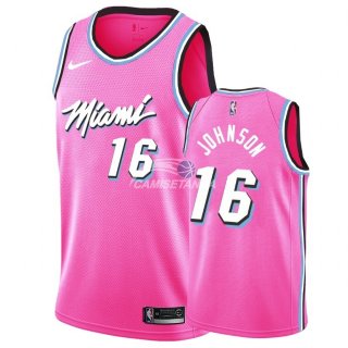 Camisetas NBA Edición ganada Miami Heat James Johnson Nike Rosa 2018/19