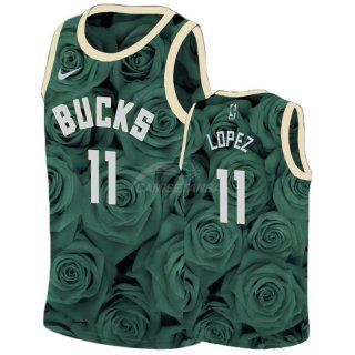 Camisetas NBA de Brook Lopez Milwaukee Bucks Verde