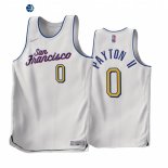Camisetas NBA Earned Edition Golden State Warriors NO.0 Gary Payton II Blanco 2022-23