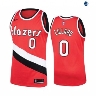 Camisetas NBA Portland Trail Blazers Damian Lillard Rojo Hardwood Classics