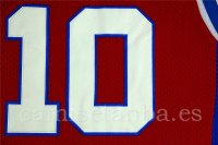 Camisetas NBA de Retro Dennis Rodman Detroit Pistons Rojo