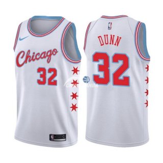 Camisetas NBA de Kris Dunn Chicago Bulls Nike Blanco Ciudad 17/18