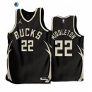 Camisetas NBA Jordan Milwaukee Bucks NO.22 Khris Middleton Negro Statement 2022-23