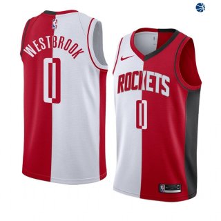 Camisetas NBA de Russell Westbrook Houston Rockets Rojo Blanco Split Edition