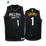 Camiseta NBA Ninos Brooklyn Nets Bruce Brown Negro Ciudad 2020-21