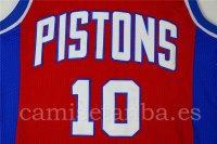 Camisetas NBA de Retro Dennis Rodman Detroit Pistons Rojo