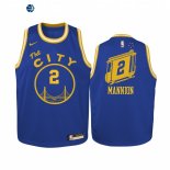 Camisetas de NBA Ninos Golden State Warriors Nico Mannion Azul Hardwood Classics 2020-21