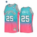 Camisetas NBA San Antonio Spurs NO.25 Jakob Poltl X Mitchell Ness Azul Rose Hardwood Classics 2022