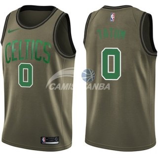 Camisetas NBA Salute To Servicio Boston Celtics Jayson Tatum Nike Ejercito Verde 2018