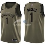 Camisetas NBA Salute To Servicio Brooklyn Nets D'Angelo Russell Nike Ejercito Verde 2018