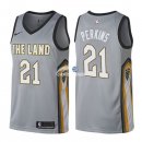 Camisetas NBA de Kendrick Perkins Cleveland Cavaliers 17/18 Nike Gris Ciudad