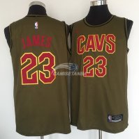 Camisetas NBA Salute To Servicio Cleveland Cavaliers Lebron James Nike Ejercito Verde 2018