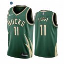 Camisetas NBA Edición ganada Milwaukee Bucks Brook Lopez Verde 2020-21