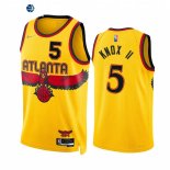 Camisetas NBA Nike Atlanta Hawks NO.5 Kevin Knox II 75th Diamond Oro Ciudad 2021-22