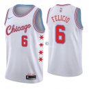Camisetas NBA de Cristiano Felicio Chicago Bulls Nike Blanco Ciudad 2018