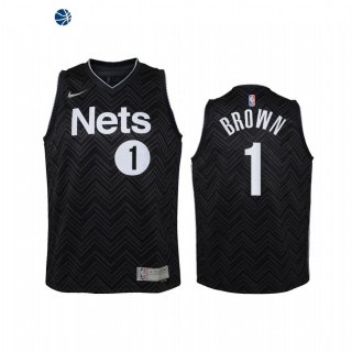 Camisetas de NBA Ninos Edición ganada Brooklyn Nets Bruce Brown Negro 2021
