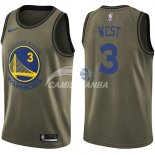 Camisetas NBA Salute To Servicio Golden State Warriors David West Nike Ejercito Verde 2018