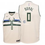 Camisetas de NBA Ninos Milwaukee Bucks Trevon Duval Nike Crema Ciudad 18/19