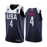 Camisetas Copa Mundial de Baloncesto FIBA 2019 USA Derrick Blanco Marino