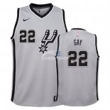 Camisetas de NBA Ninos San Antonio Spurs Rudy Gay Gris Statement 2018