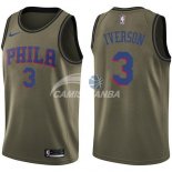 Camisetas NBA Salute To Servicio Philadelphia Sixers Allen Iverson Nike Ejercito Verde 2018