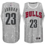 Camisetas NBA Luces Ciudad Jordan Chicago Bulls Gris
