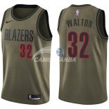 Camisetas NBA Salute To Servicio Portland Trail Blazers Bill Walton Nike Ejercito Verde 2018