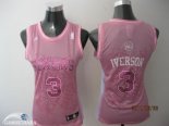 Camisetas NBA Mujer Allen Iverson Philadelphia 76ers Rosa Blanco